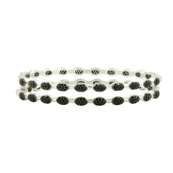 Frieda Rothman Sterling Silver Industrial Finish Pave Hinge Bracelet 1
