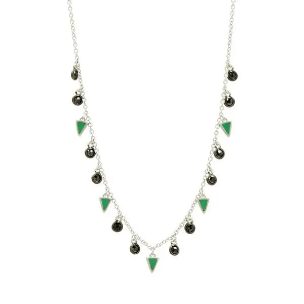 Frieda Rothman Industrial Finish Black Cz And Mother Of Pearl Choker Necklace 1