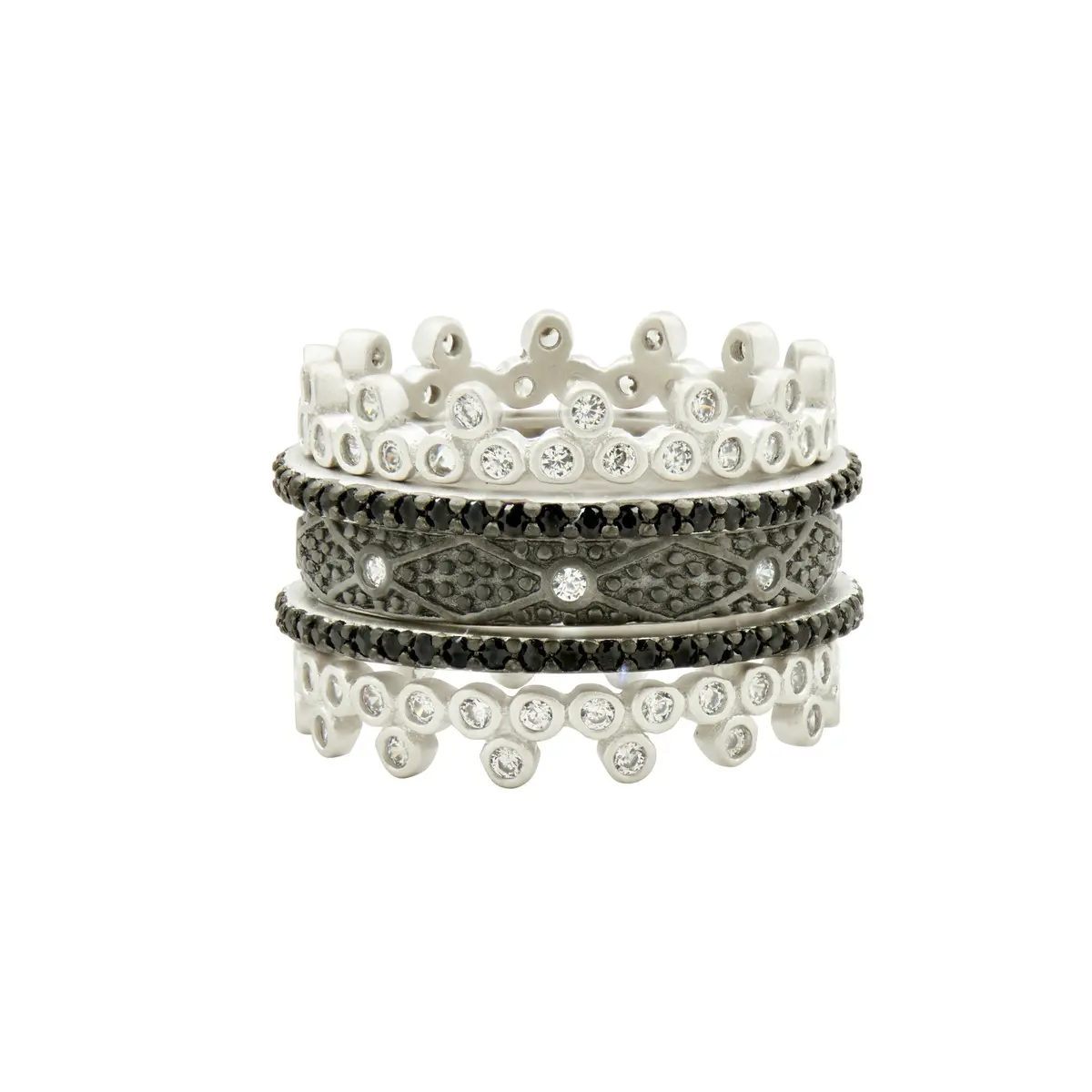 Frieda Rothman Industrial Finish 5-Stack Ring 1