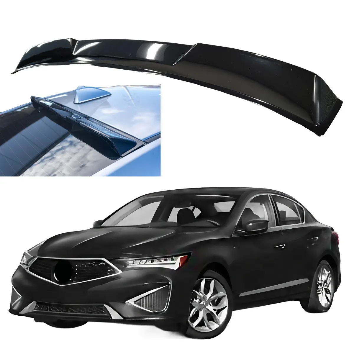 Fits For 2013-2023 Acura Ilx Gloss Black Rear Roof Window Visor Spoiler 1