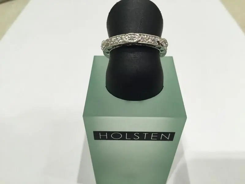 18K White Gold Vintage Style  Diamond Eternity Band 1