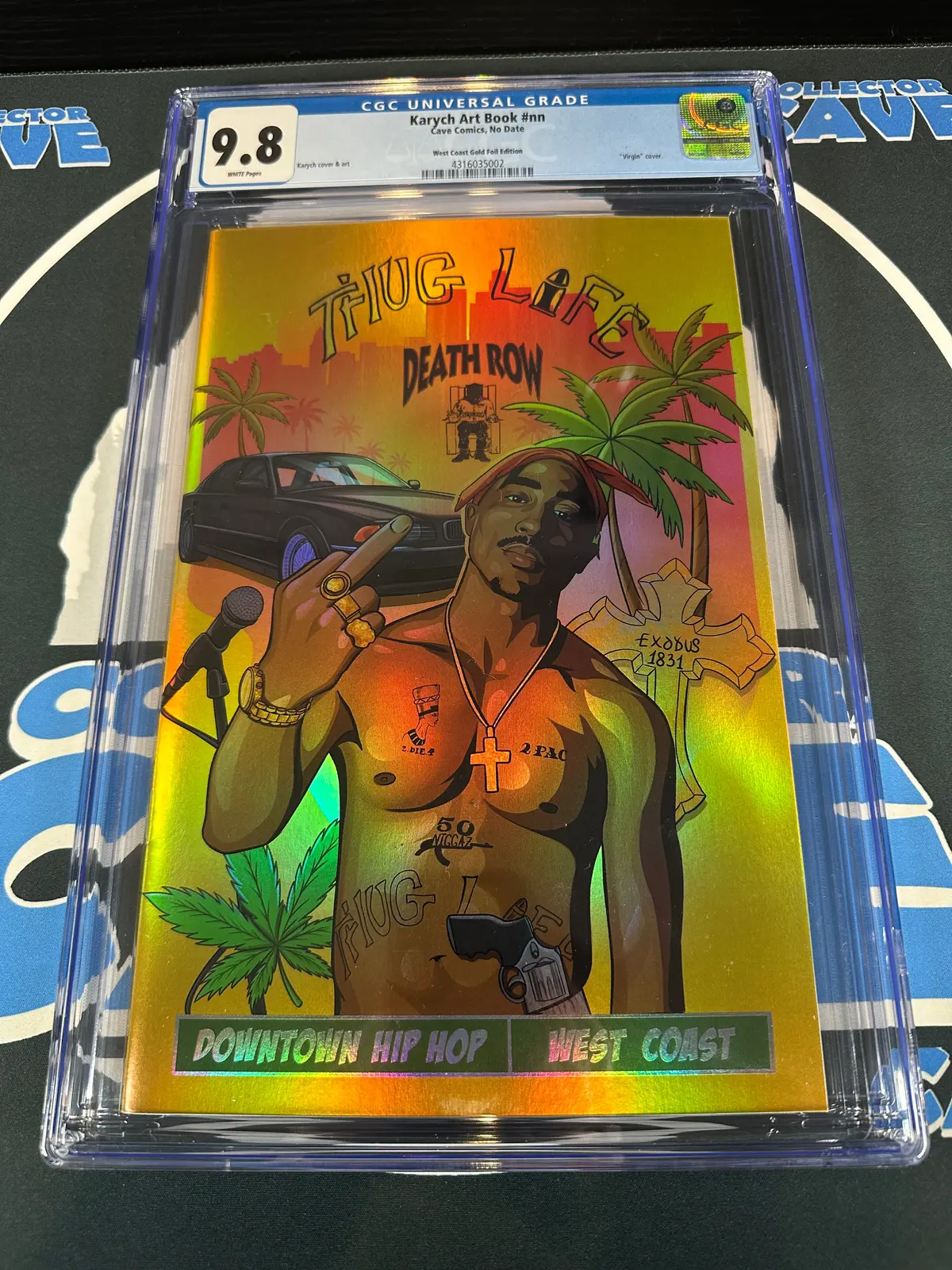 Downtown Hip Hop #2 Tupac Gold Exclusive Foil Cgc 9.8 Karych Comic Art Book 1