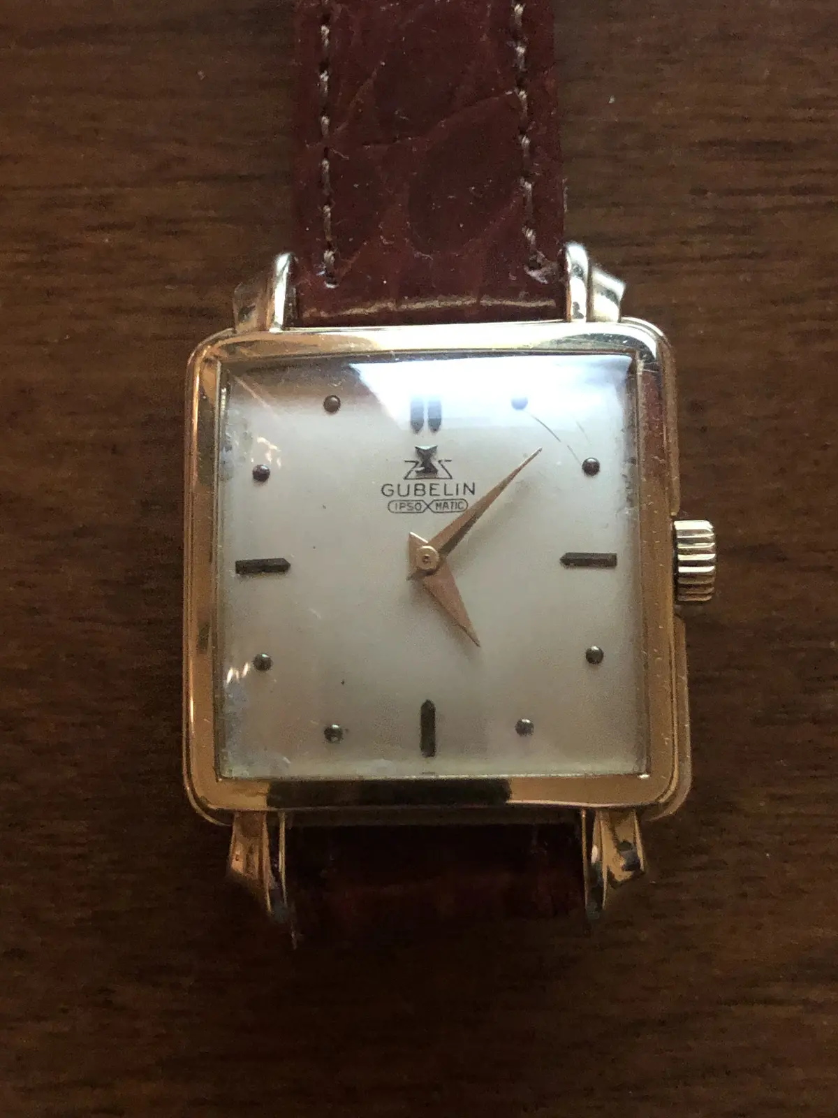 Preowned 18K Yellow Gold Gubelin Ipsomatic Strap  Watch Circa 1930 1