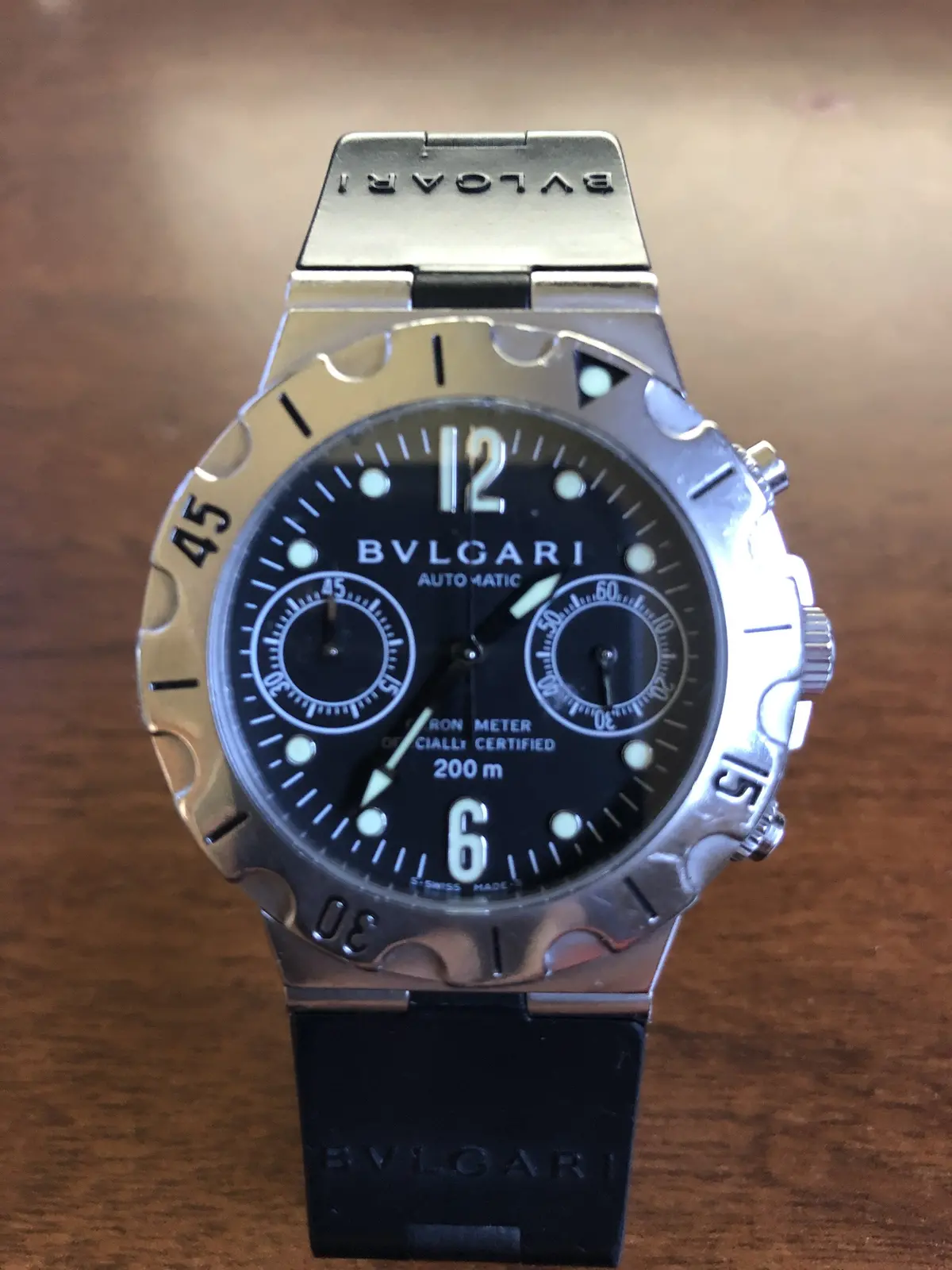 Preowned Mens Stainless Bulgari Diagono Automatic Chrongraph Watch 1