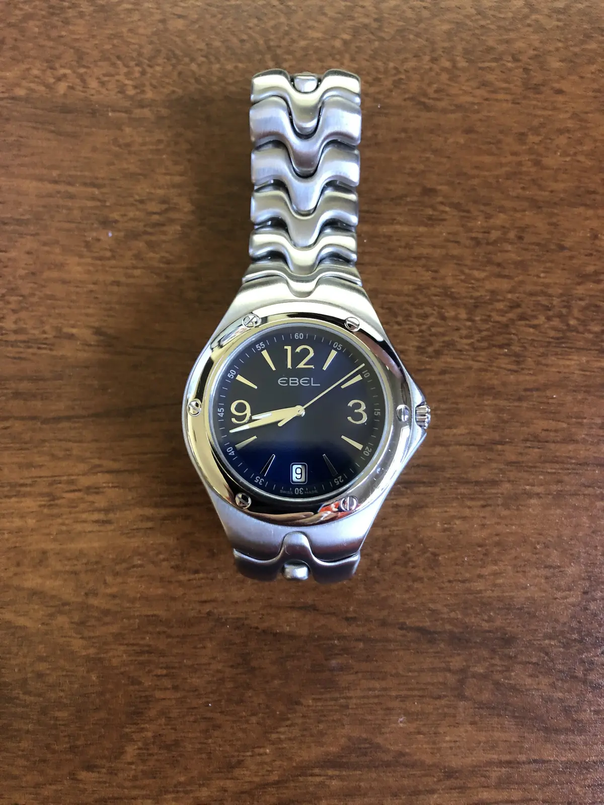 Preowned Mens Ebel Stainless Sportwave Bracelet Watch 1