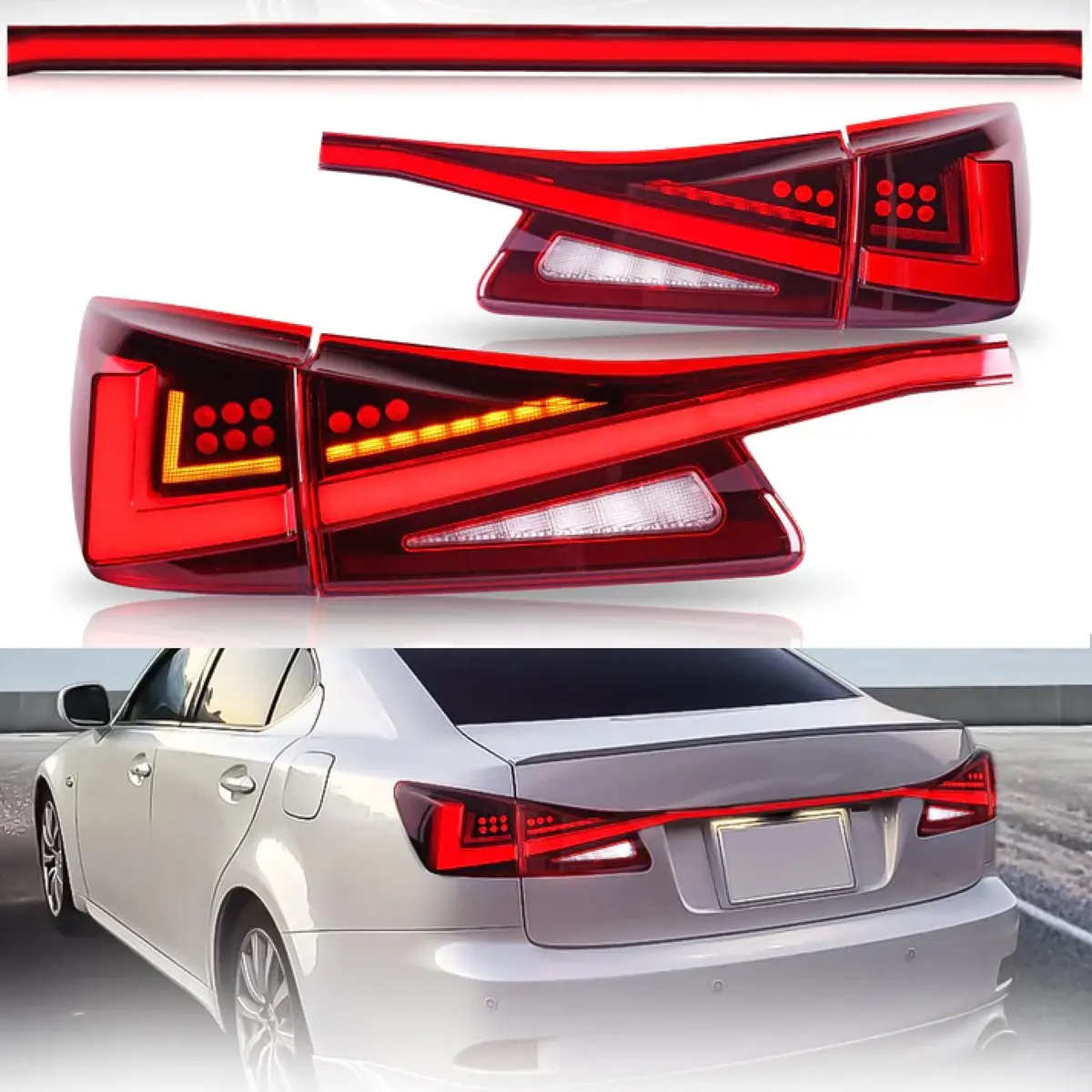 Fits 2006-2012 Lexus Is250 350 Full Led Tail Lights Sequential Assembly 1