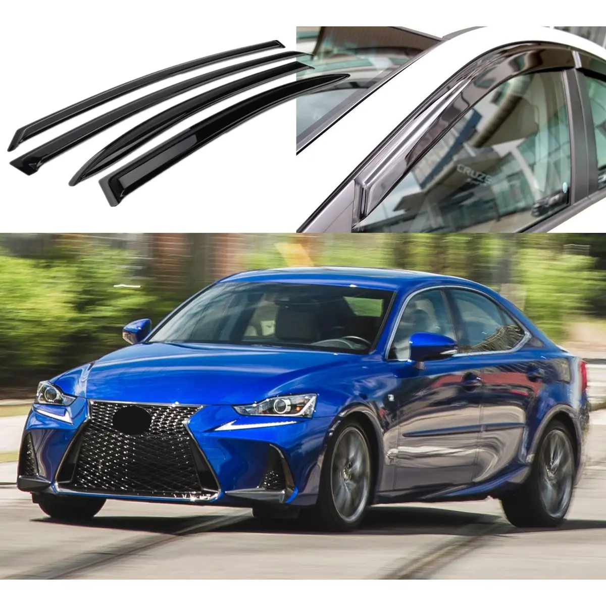 Fits 2014-20 Lexus Is200t 250 300 350 Oe Style Vent Window Visors Rain Sun Wind Guards Shade Deflectors 1