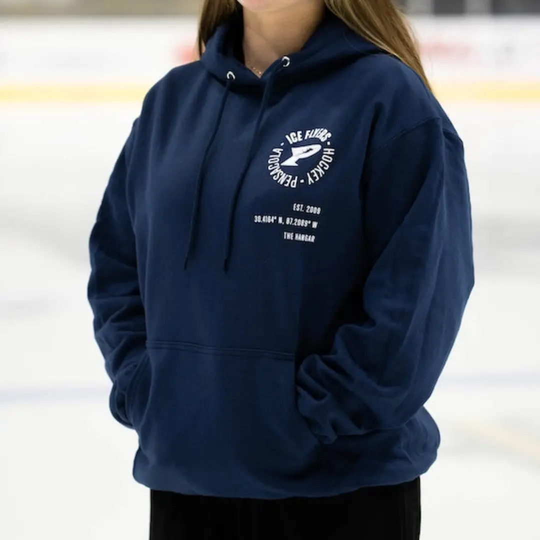 Navy P Logo Fleece Hoodie 1