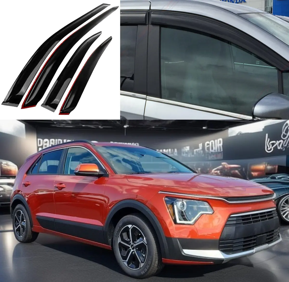 For Niro 2023-2024 Out-Channel Rain Guards Window Visors 1