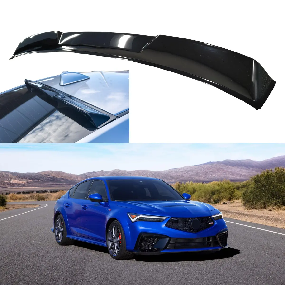 Fits Acura Integra 2023-2025 Abs Gloss Black Rear Roof Window Visor Spoiler Wing 1