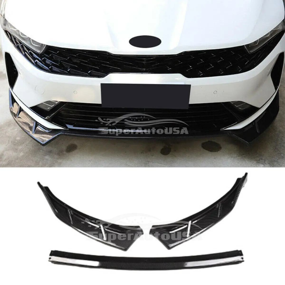 For K5 2021 2022 2023 Performance Style Front Bumper Lip Spoiler (Carbon Fiber Print) 1