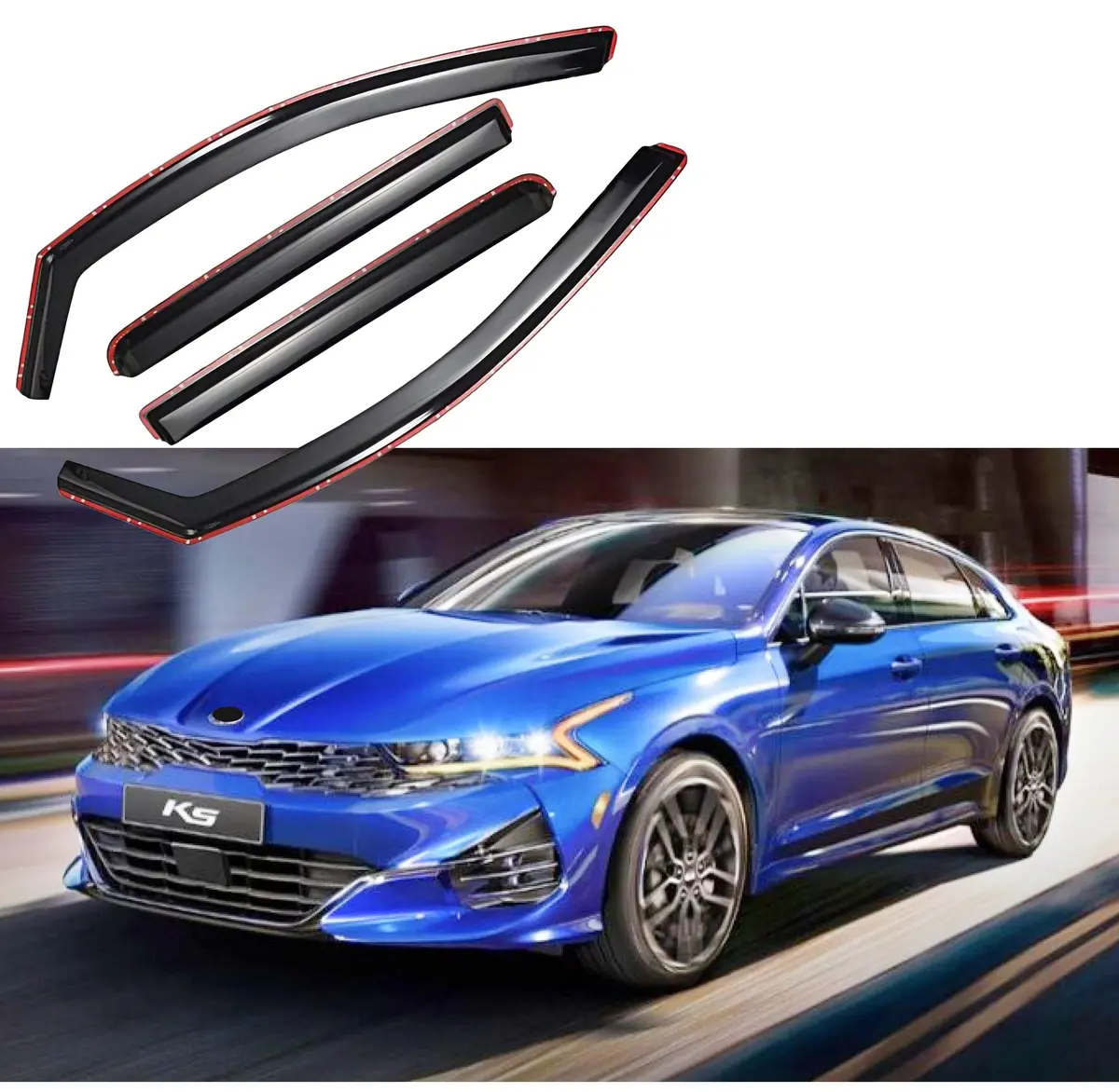 For K5 2021-2024 In-Channel Vent Window Visors Rain Sun Wind Guards Shade Deflectors 1