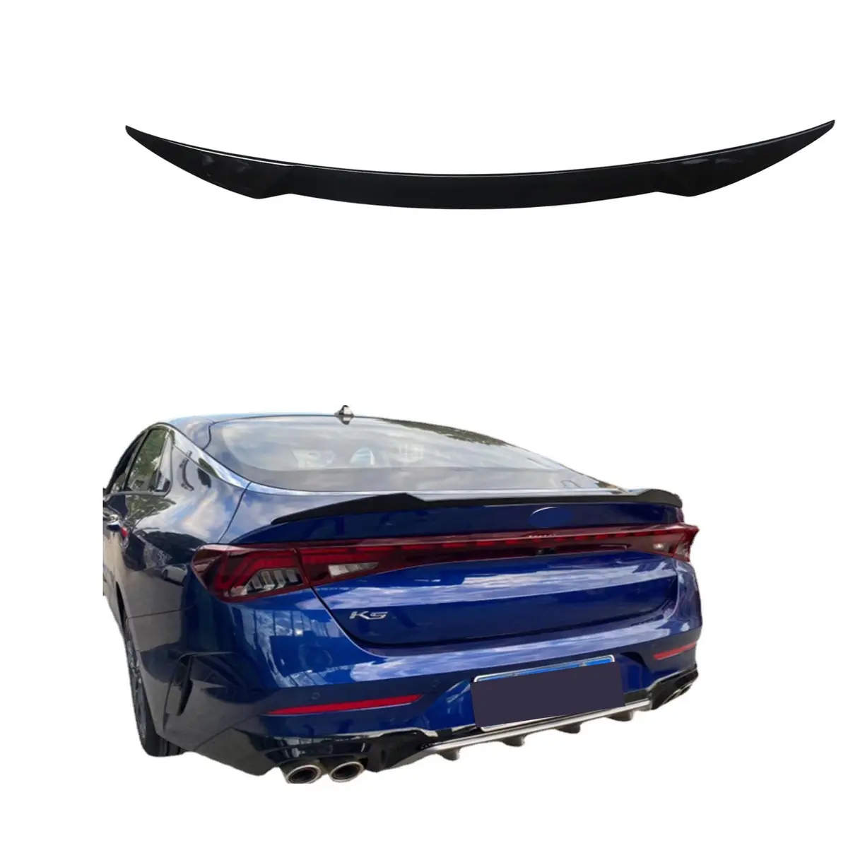 Fits For K5 Optima Gt2021 -2023 Gloss Black Rear Tail Lip Trunk Wings Spoiler 1