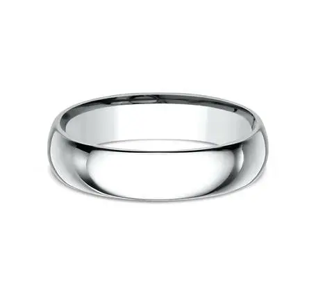 14K White Gold  5Mm Comfort Fit Wedding Band Size 8 1