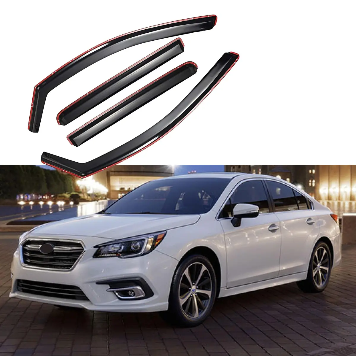 Fit 2015-2019 Subaru Legacy In-Channel Vent Window Visors Rain Sun Wind Guards Shade Deflectors 1