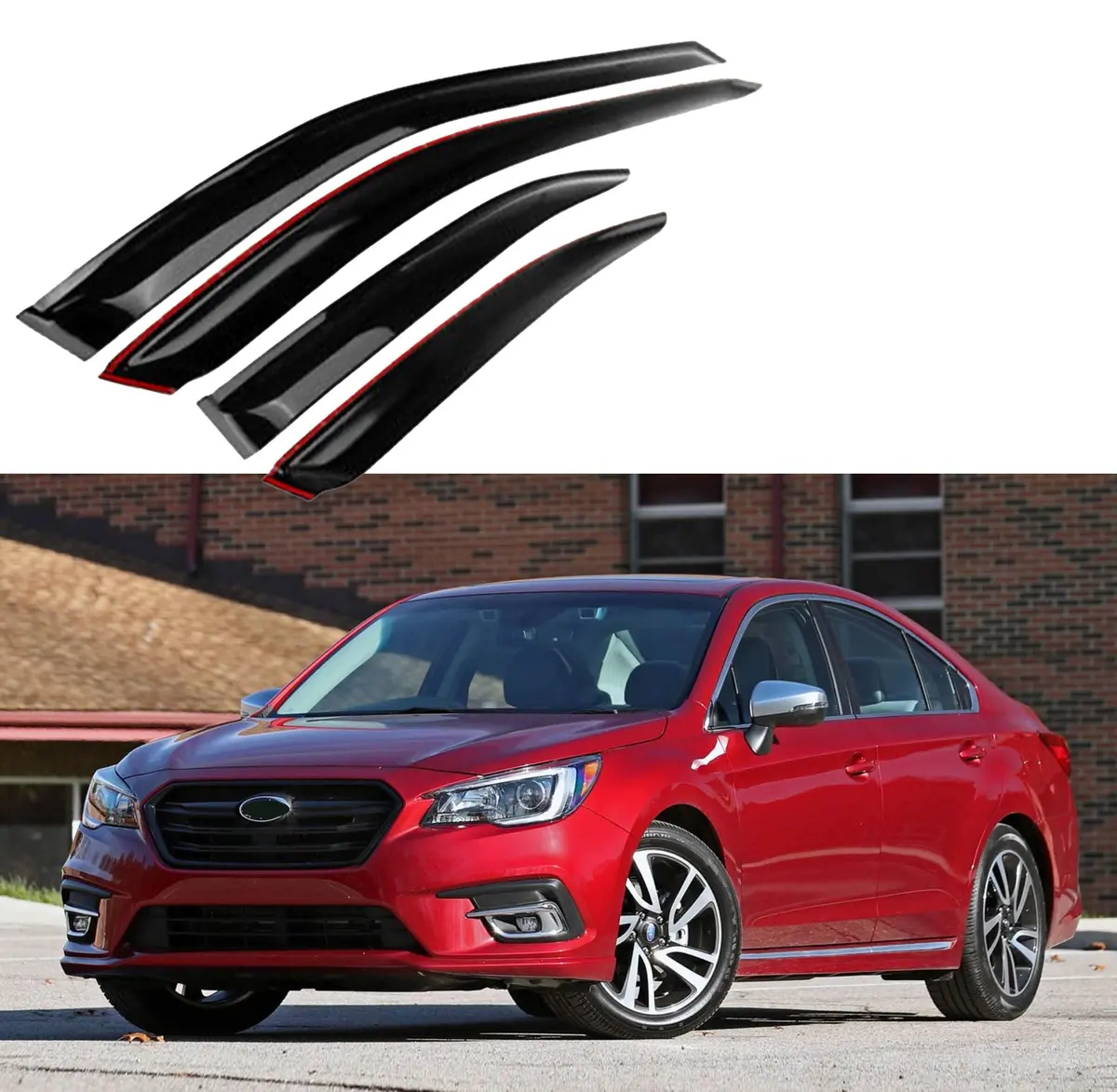 Fit 2015-2019 Subaru Legacy Out-Channel Vent Window Visors Rain Sun Wind Guards Shade Deflectors 1