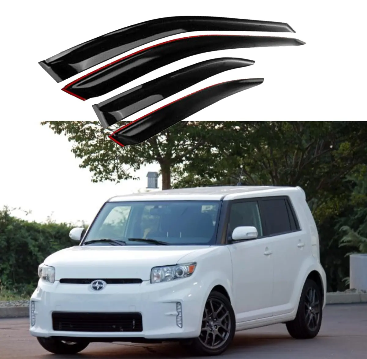 Fit 2008-2015 Scion Xb Out-Channel Vent Window Visors Rain Sun Wind Guards Shade Deflectors 1