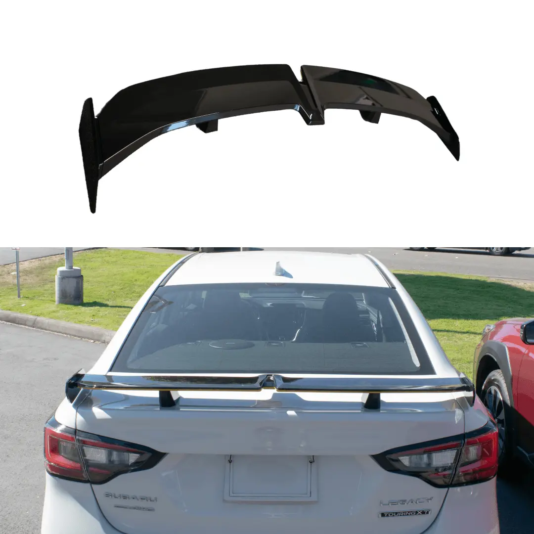 For Subaru Legacy 2020-Up Jdm Gt Vip Style Glossy Black With Yellow Trim Rear Trunk Spoiler Wing 1