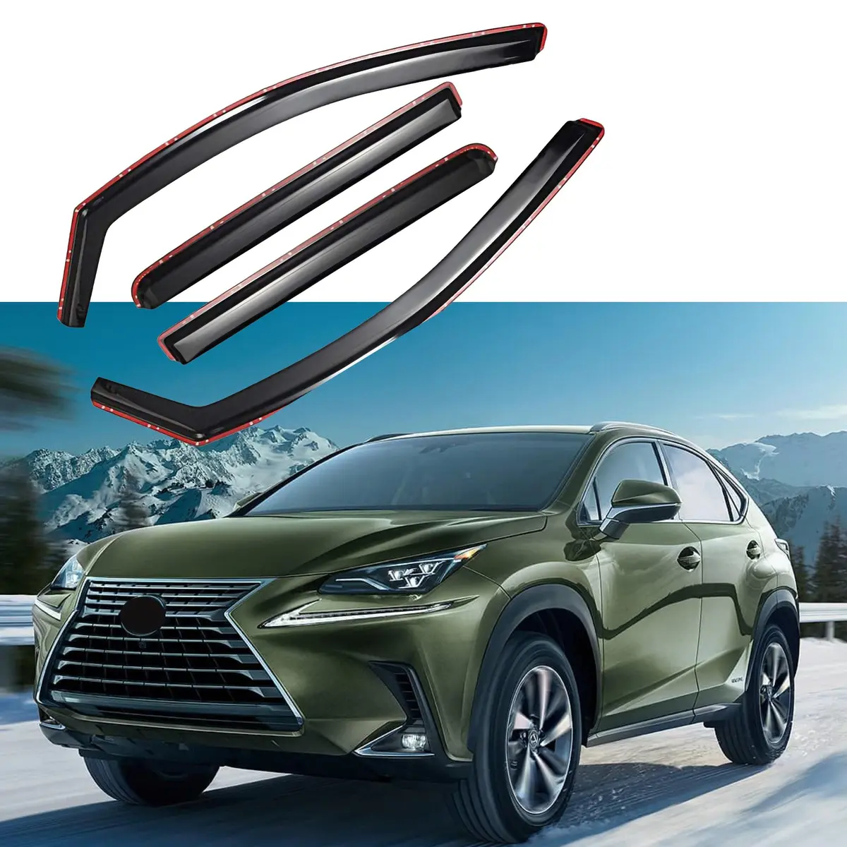 Fit 2015-2021 Lexus Nx200t Nx300h In-Channel Vent Window Visors Rain Sun Wind Guards Shade Deflectors 1