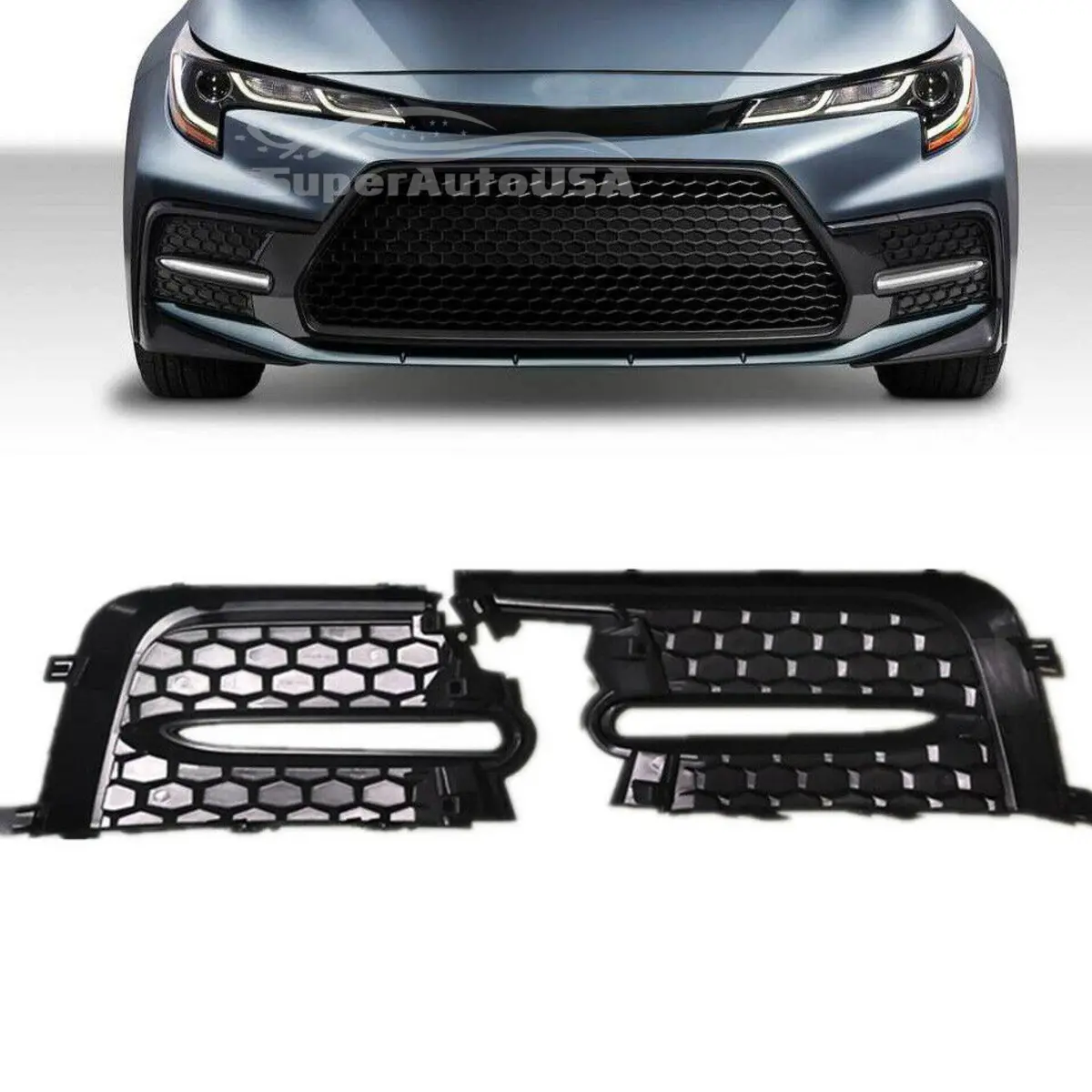 Fit 2020-2021 Toyota Corolla Sedan Se Xse Front Fog Light Covers Bezel Set 1