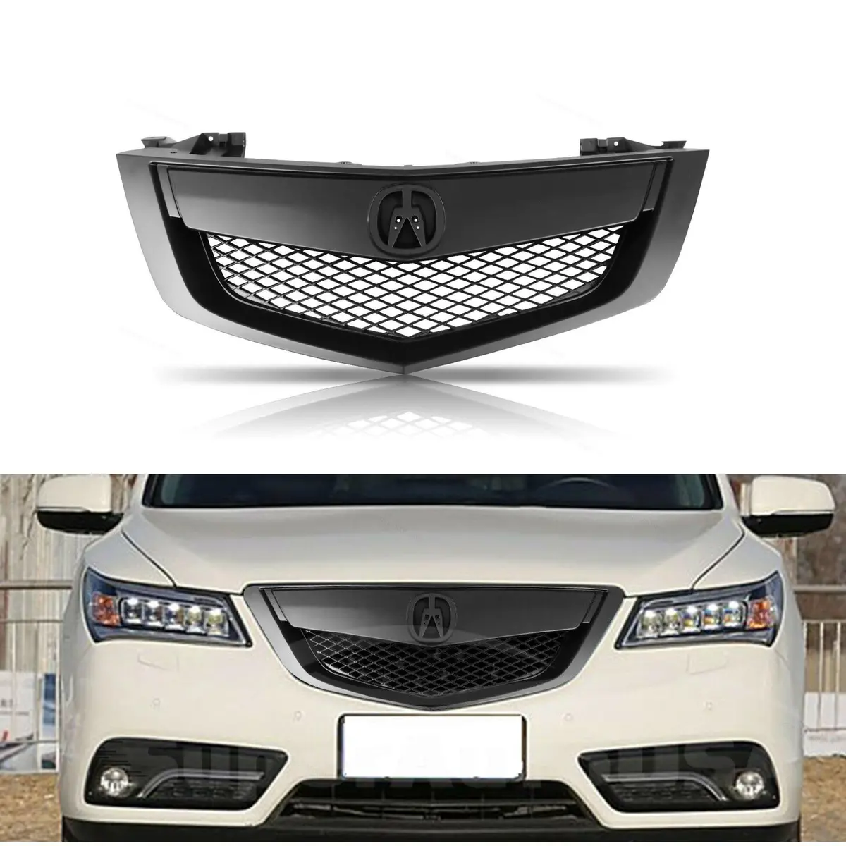 For 2010-2013 Acura Mdx Front Bumper Upper Grille Assembly (Painted Matte Black) 1