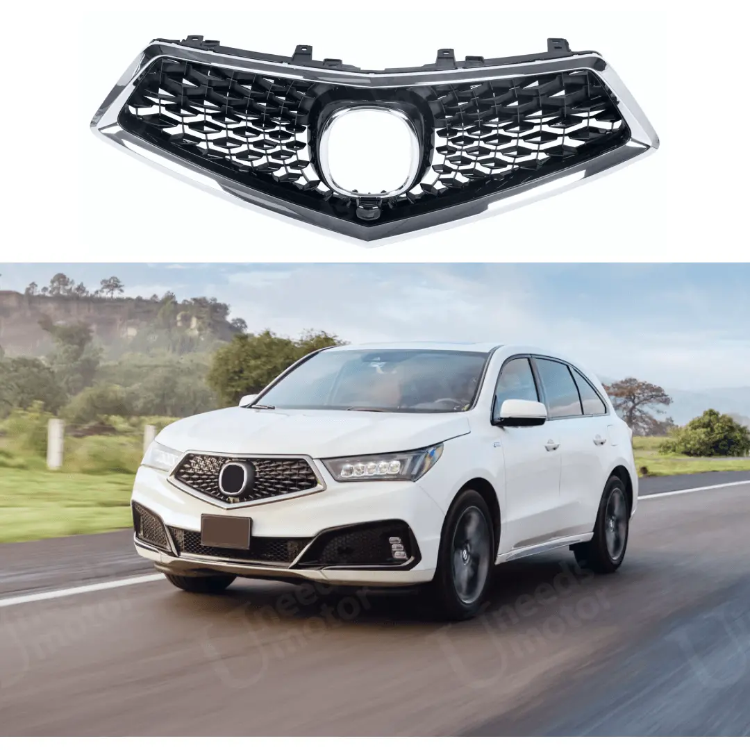 Fits 2017-2020 Acura Mdx Chrome Trim Front Bumper Upper Grill/Grille Assembly 1