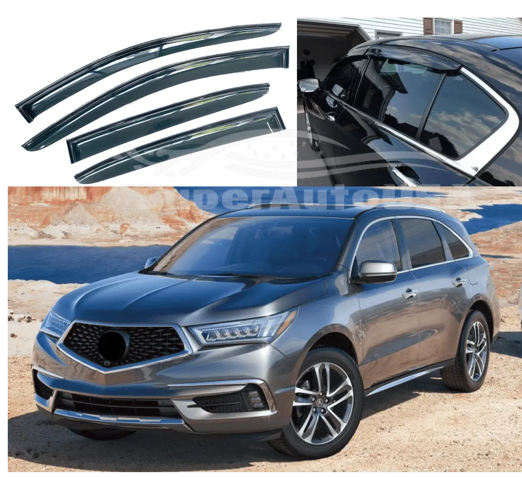 Fit 2019-2021 Acura Mdx Carbon Fiber Print Trim Vent Window Visors Rain Guards 1