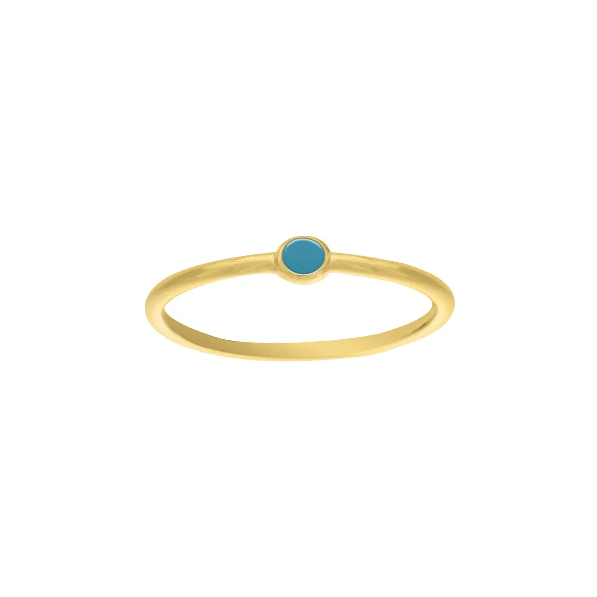 14K Yellow Gold Turquoise Enamel Ring 1