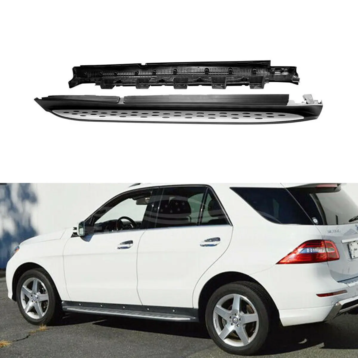 Fits Mercedes Benz 12-15 Ml350 16-19 Gle Running Boards Side Step Pedal Nerf Bar 1