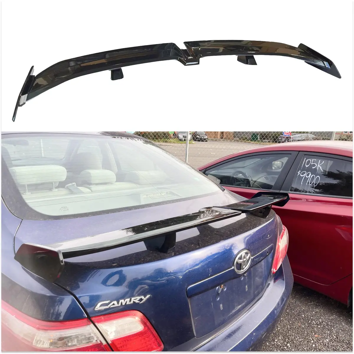 Fit Toyota Camry 2008-2011 Jdm Gt Style Gloss Black Rear Trunk Wings Spoiler 1