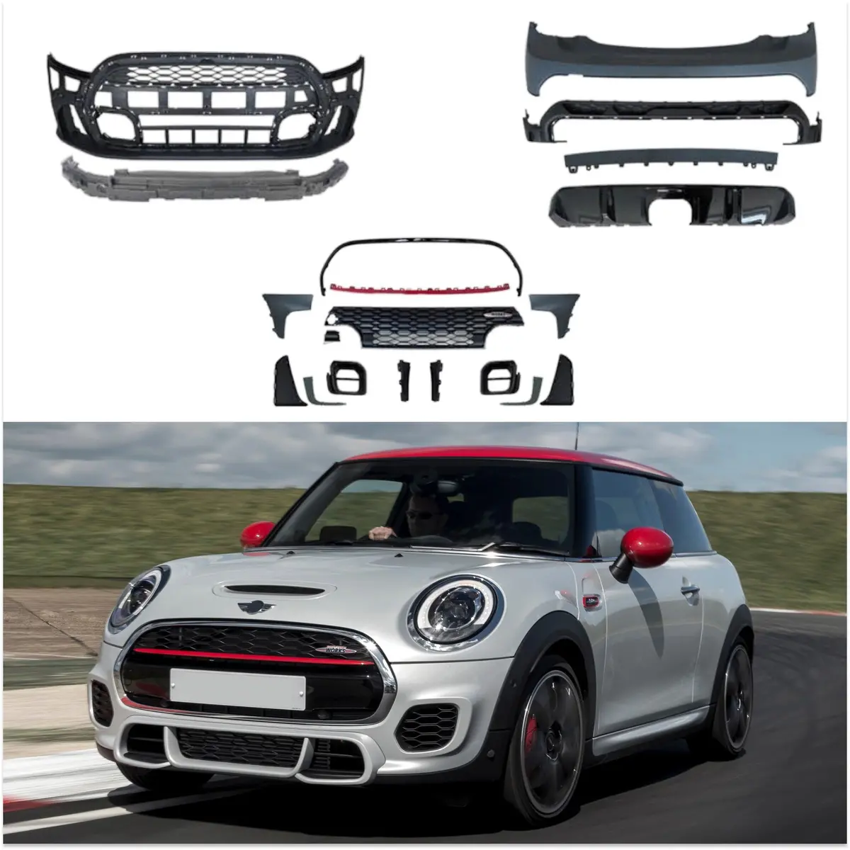 Full Body Kit Set - Jcw Style Fits Mini Cooper/S F56/F57 (2014-21) 1
