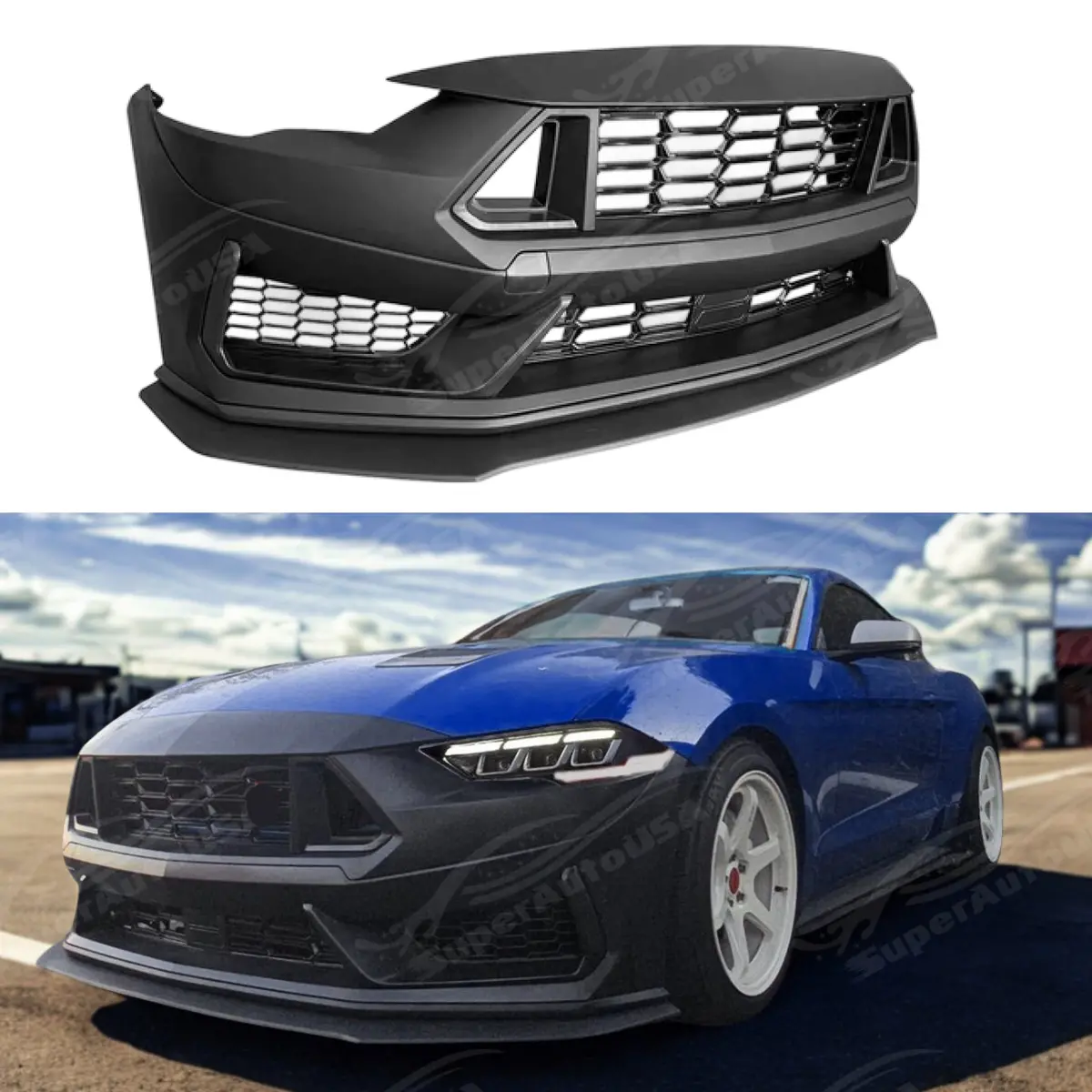 Dark Horse Style Front Bumper Body Kits Fits 18-23 Ford Mustang 1