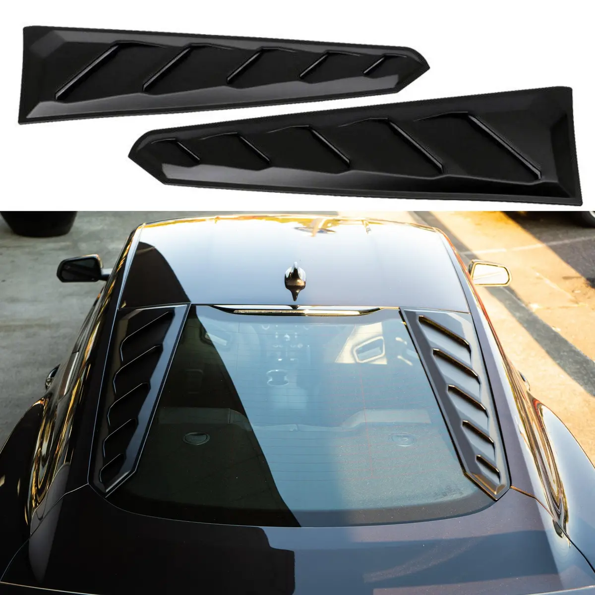 For Ford Shelby Mustang 2015-2021 Matte Black Sunshade Rear Window Louver 1