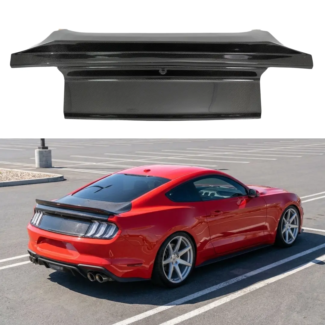 For 2018-2023 Ford Mustang S550 Real Carbon Fiber Trunk Lid 1