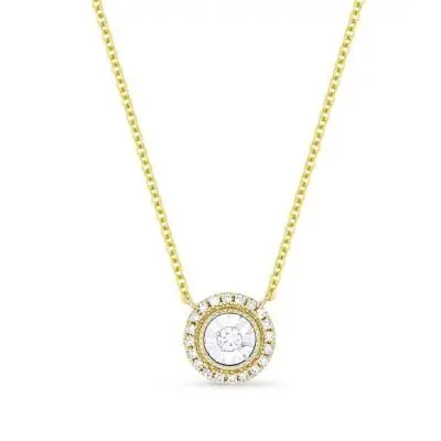 14K  Gold Diamond Cluster Pendant 1