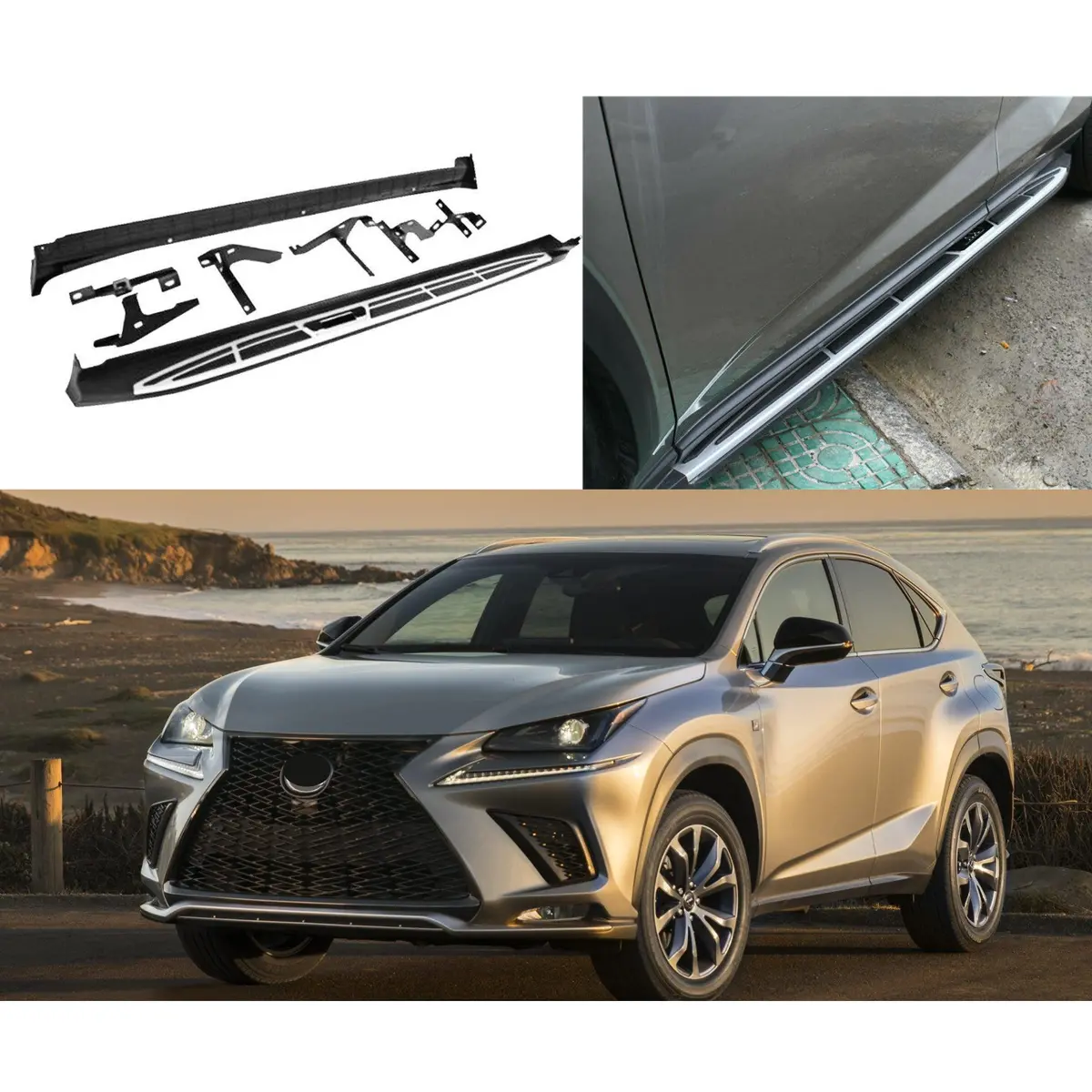Fit 2015-2021 Lexus Nx200t 300 300H Running Boards Side Step Pedal Nerf Bar Set 1