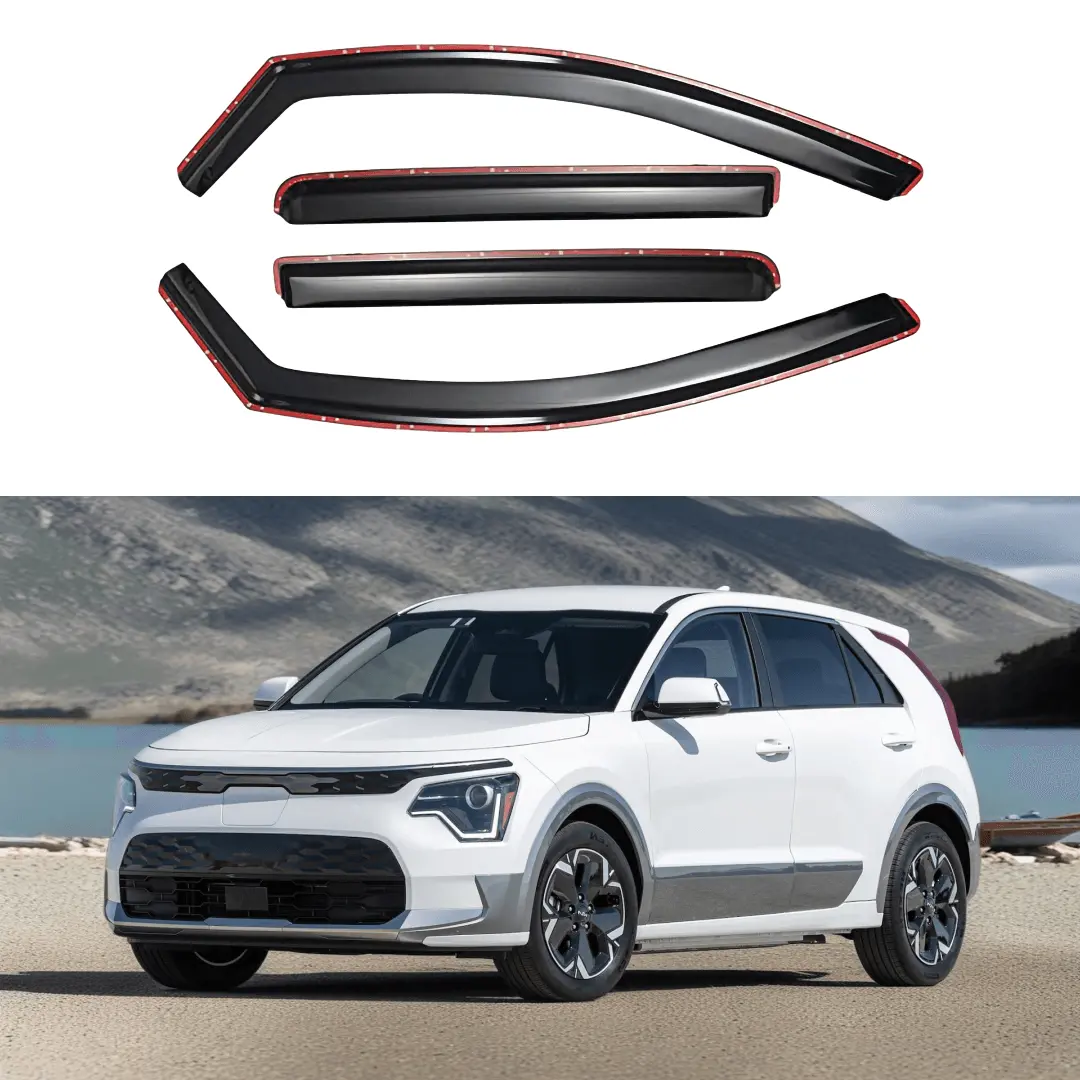 Fits 2023-2025 Kia Niro In-Channel Vent Window Visors Rain Sun Wind Guards Shade Deflectors 1