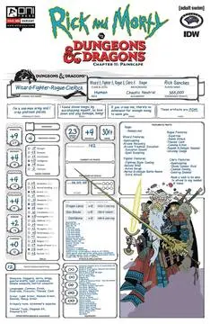 Rick & Morty Vs D&D Ii Painscape #4 Cvr C Char Sheet 1