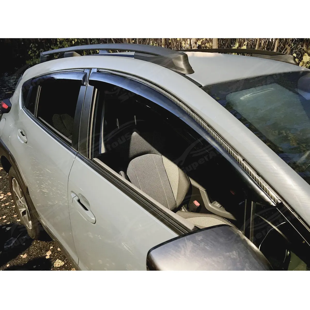 Fits 2022-2025 Ev6 Carbon Fiber Print Trim Rain Guards Window Visors 2