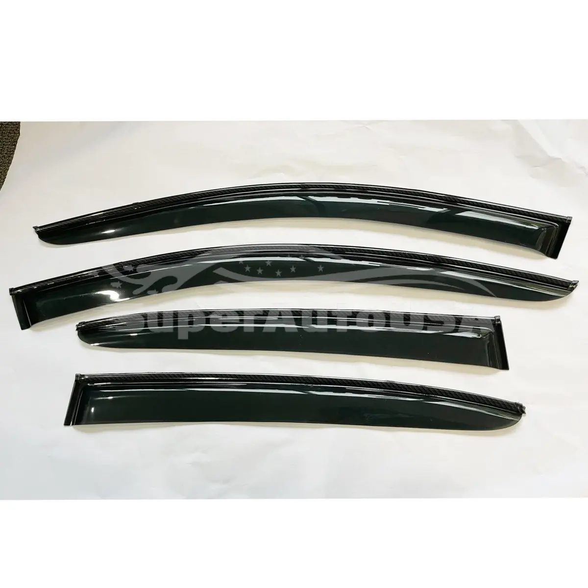 Fit 2019-2022 Bmw 3 Series G20 Clip-On Carbon Fiber Print Trim Vent Window Visors Rain Sun Wind Guards Shade Deflectors 2