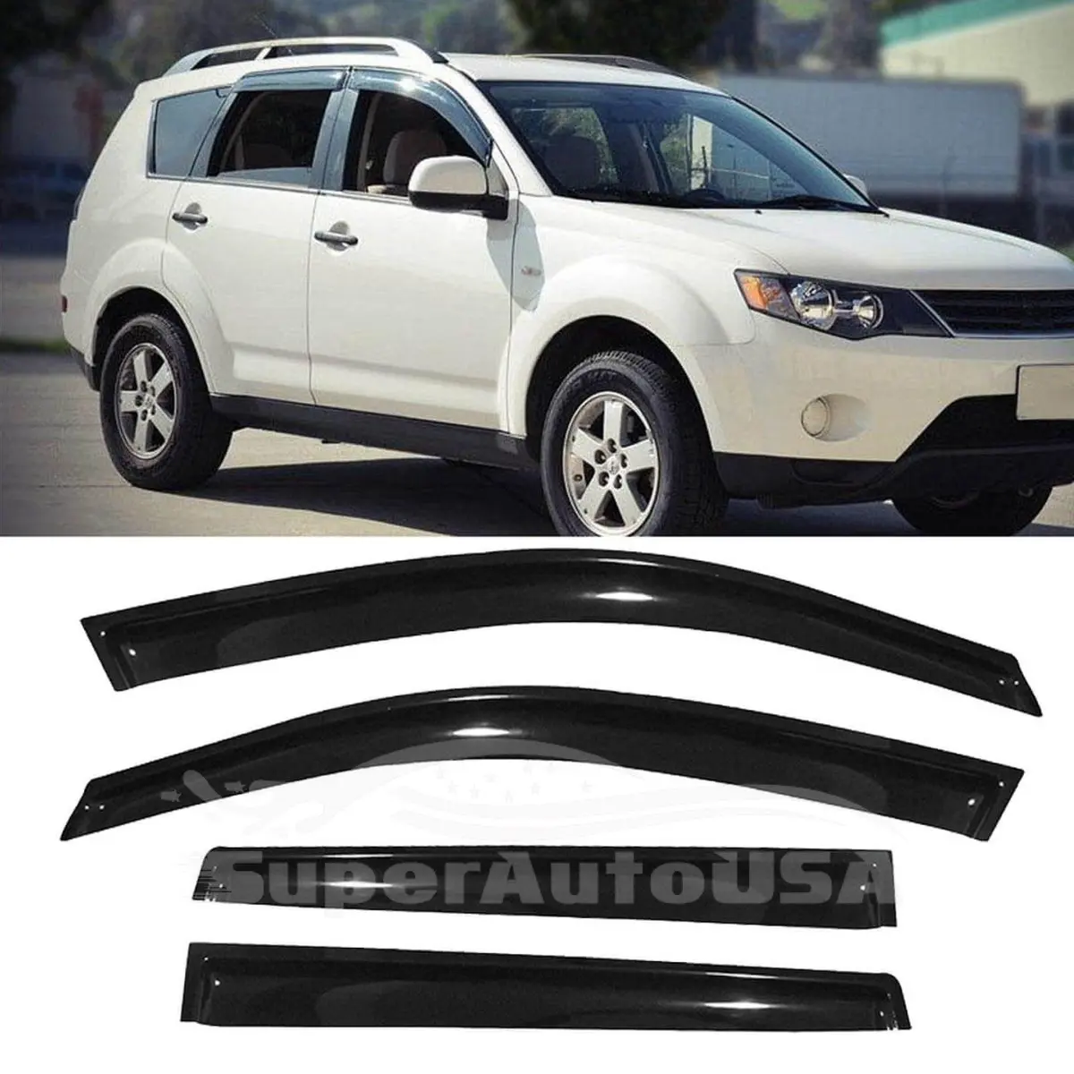 Fit 2016-2023 Nissan Maxima Out-Channel Vent Window Visors Rain Sun Wind Guards Shade Deflectors 1