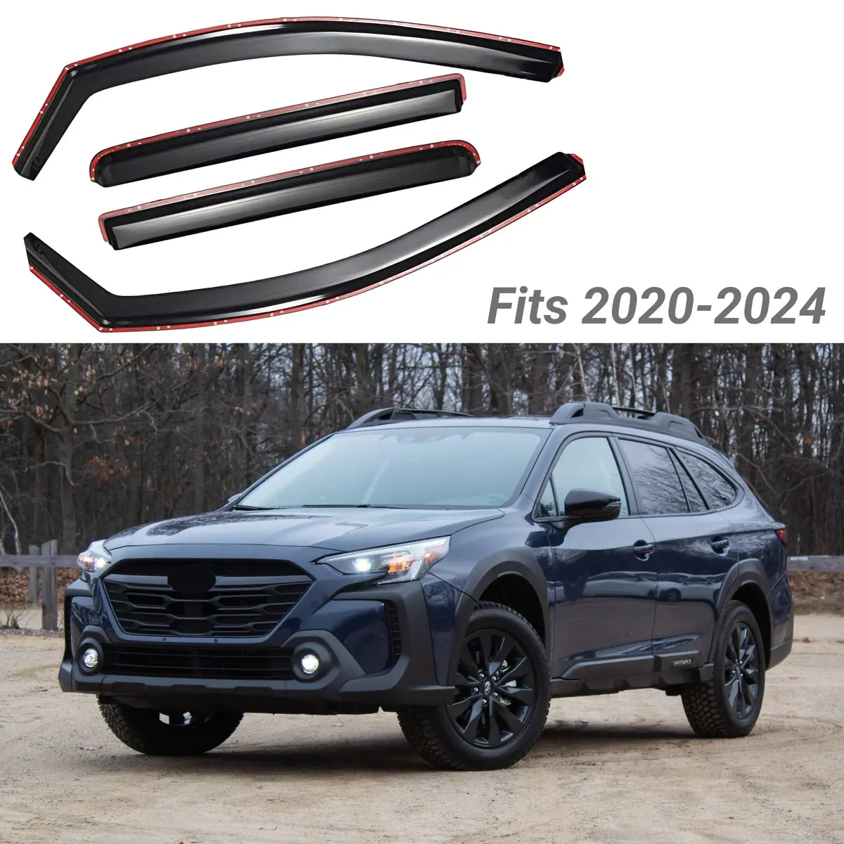 Fit 2020-2024 Subaru Outback Clip-On In-Channel Vent Window Visors Rain Sun Wind Guards Shade Deflectors 1
