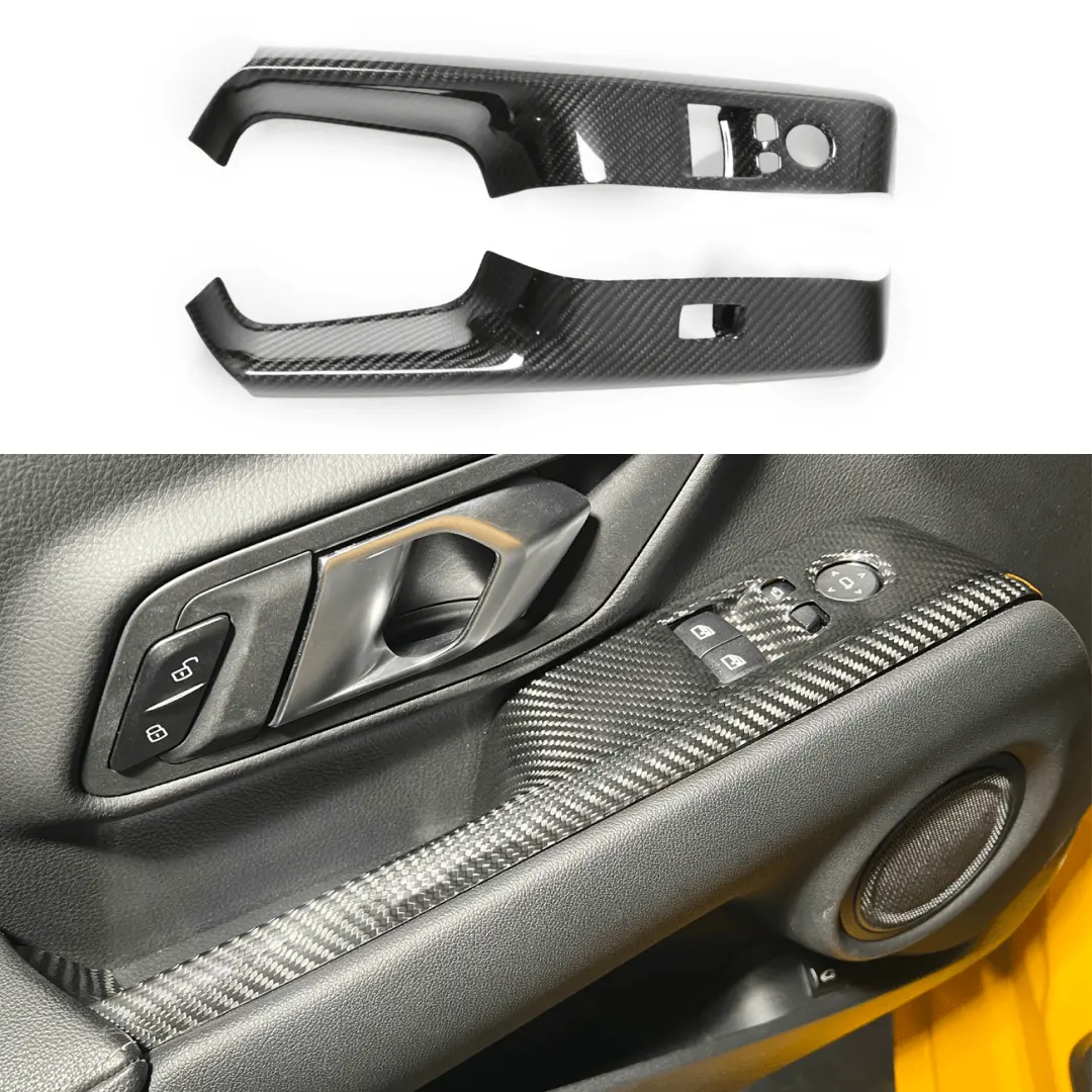 For 2020-Up Toyota Supra Carbon Fiber Side Door Panel Cover 1