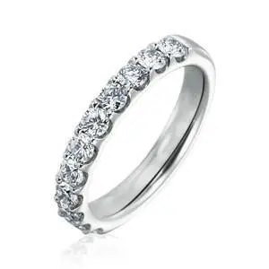 14K White Gold Diamond Wedding Band 1
