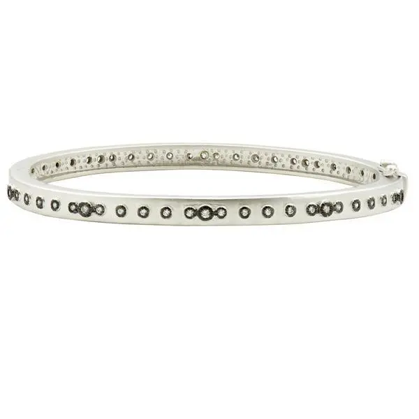 Frieda Rothman Mini Stud Bezel Stone Eternity Hinge Bangle 1