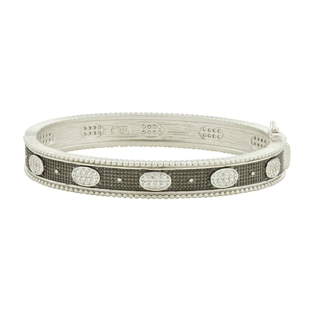 Frieda Rothman Stack This! Oval Eternity Hinged Bangle 1