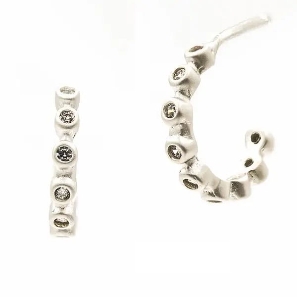 Frieda Rothman Bezel Ear Huggie Earrings 1