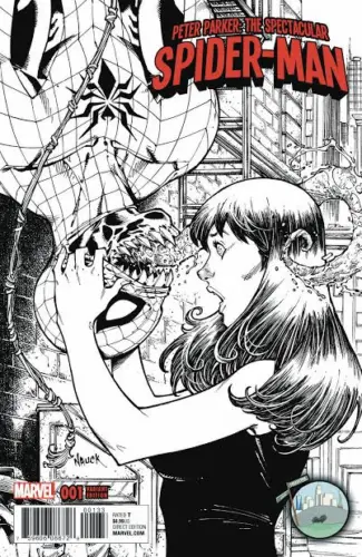 Peter Parker Spectacular Spider-Man #1 Nauck Collector Cave B&W Variant 1