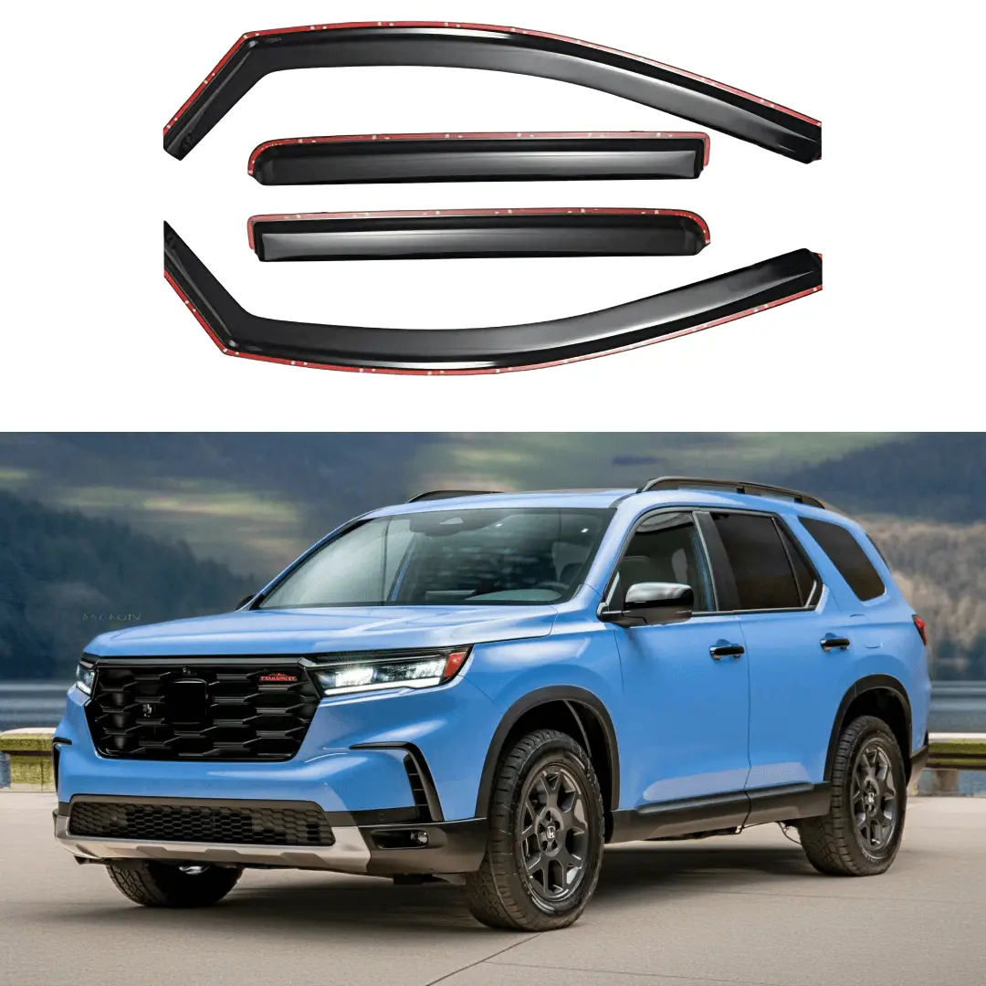Fits 2023-2026 Honda Pilot In-Channel Window Visors Rain Sun Guards 1