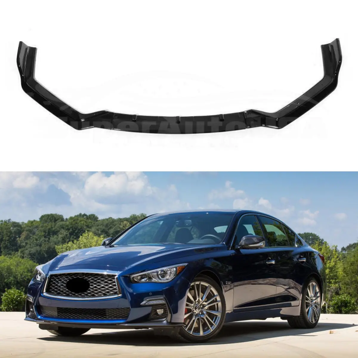 Front Lip & Spoiler | Fits 2020-2023 Infiniti Q50 Base 1